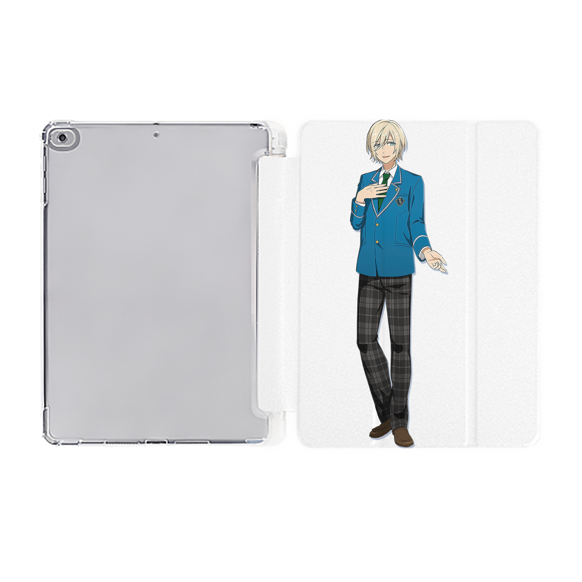 （画像用） あんさんぶるスターズ! Ensemble Stars IPad ケース ペン収納付き 三つ折りスタンド PUレザー×シリコン 対応機種9.5/10.5/10.9インチ